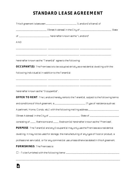 Free Rental Lease Agreement Templates Residential And Commercial Pdf