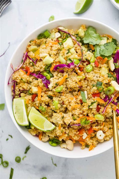 Thai Quinoa Salad With Sesame Ginger Dressing Story Telling Co