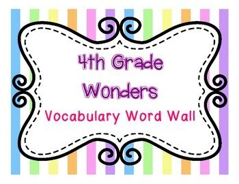 I ready reading book answers 4th grade. Wonders Reading 4th Grade Word Wall by Learn It Live It ...