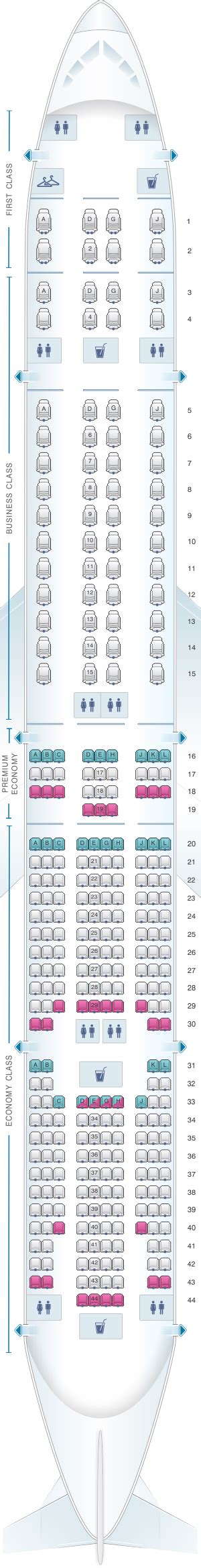 Mapa De Asientos Emirates Boeing B777 300er Three Class Plano Del