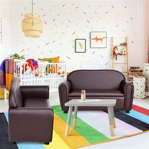 Kids Sofa Armrest Chair With Storage Function Costway
