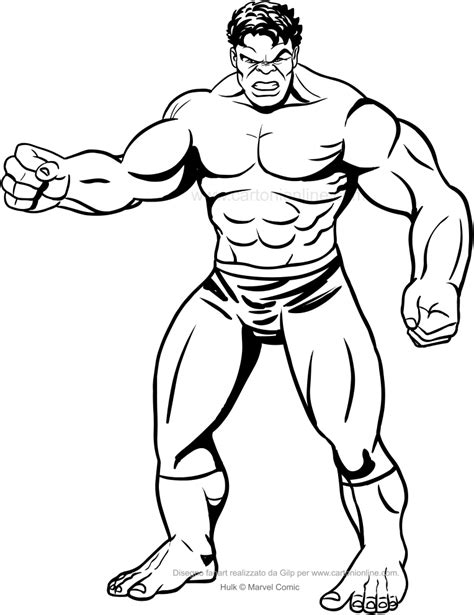 Dibujo De Hulk Frontal Para Colorear