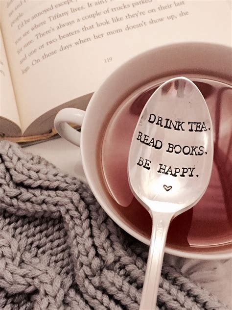 Drink Tea Read Books Be Happy Tea Lover Gift Book Lover Etsy