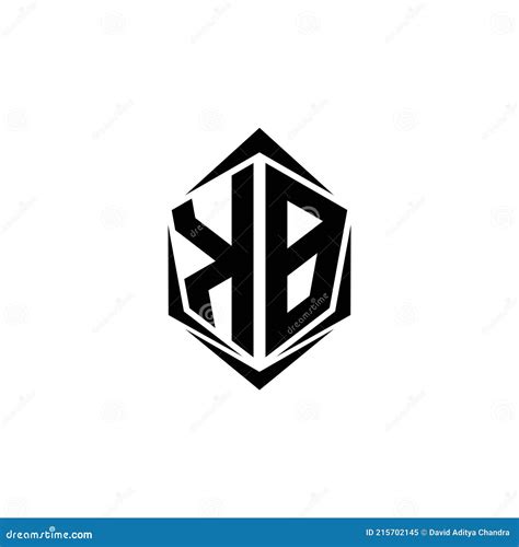 Initial Kb Logo Design With Shield Style Logo Business Branding Stock