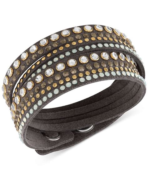 Swarovski Slake Deluxe Crystal Stud Wrap Bracelet Jewelry And Watches