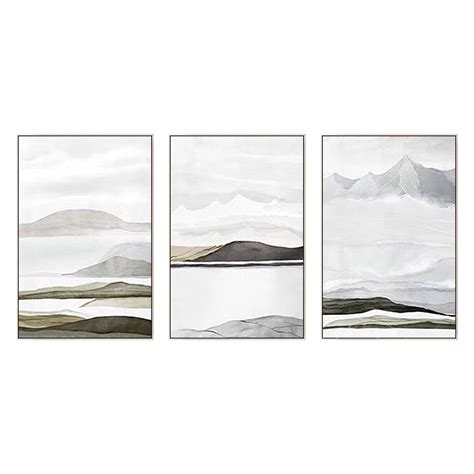 Set Of 3 Frame Wall Art Abstract Acrylic Painting On Canvas Etsy
