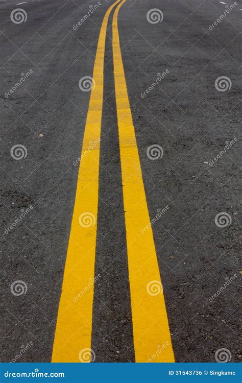 Road Marking Double Yellow Lines Royalty Free Stock Image Image