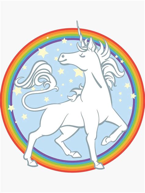 Sparkle Rainbow Unicorn Sticker By Blackunicorn Redbubble Rainbow