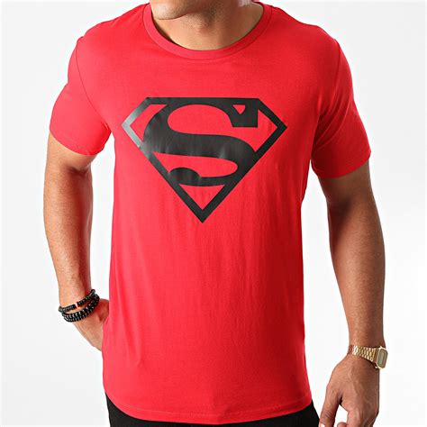 Dc Comics Tee Shirt Superman Logo Rouge Noir
