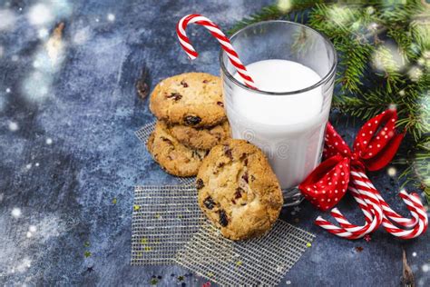 Milk And Cookies For Santa Stock Photo Image Of Merry 129892210