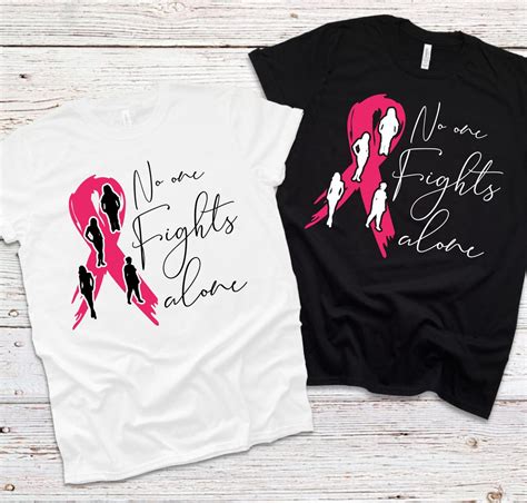 Breast Cancer Svg No One Fights Alone Cut File For Cricut Etsy