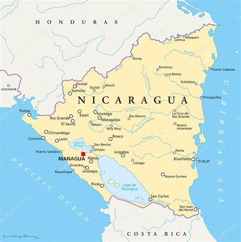 Mapa Pol Tico De Nicaragua
