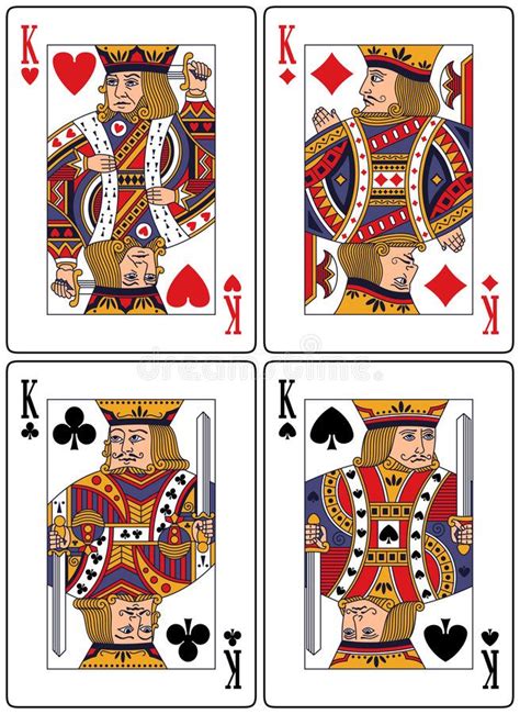 Playing Cards Kings Set Of Four Colored Kings Hearts Diamonds Clubs And Sp Affiliate