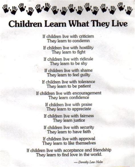 Children Live What They Learn Citater Om Børn Børn
