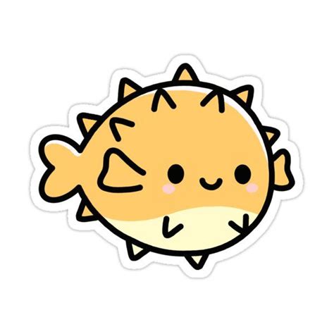 Pufferfish Sticker By Littlemandyart In 2021 Cute Stickers Kawaii