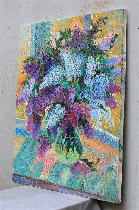 Lilac Painting Lilac Flower Lilac On Canvas Lilac Bouquet Etsy
