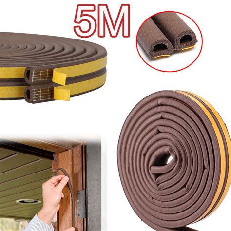 5m Draught Draft Excluder Self Adhesive Rubber Door Roll Tape D Shape
