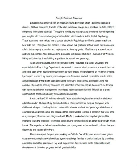 Free 7 Sample Personal Statement For Graduate School In Ms Word Pdf