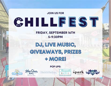 Chill Fest Annual Locals Party Dj Live Music Giveaways Prizes