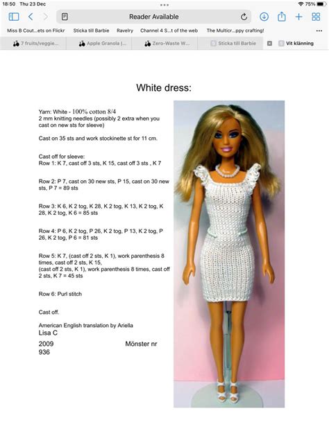 A Barbie Doll Is Shown In The White Dress On This Page Which Contains