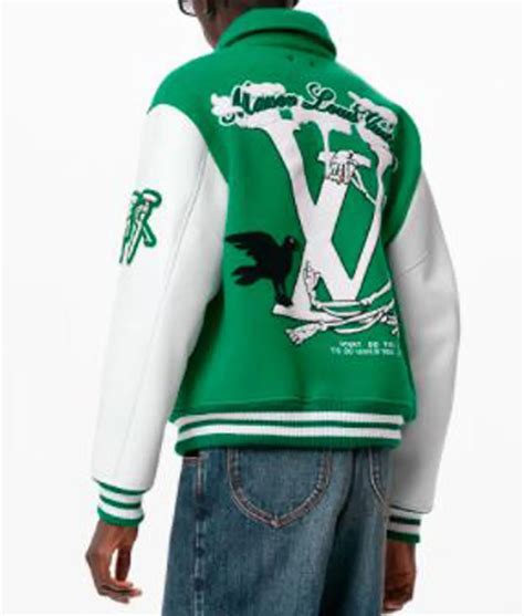 Green Louis Vuitton Letterman Jacket Jackets Creator