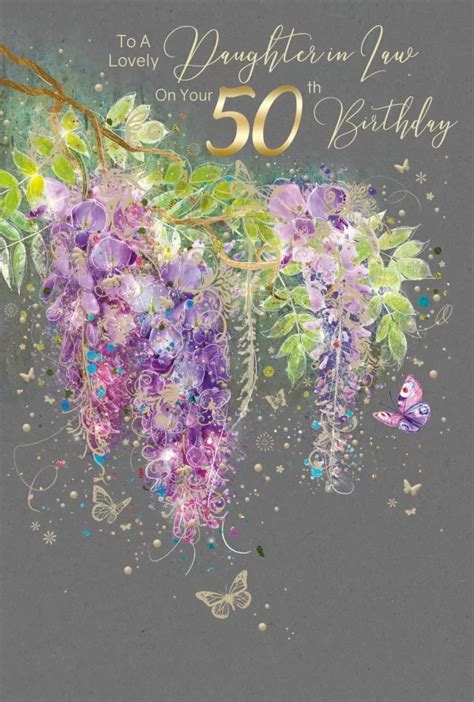 50th Birthday Card Daughter In Law Bella Rose Craft Studio