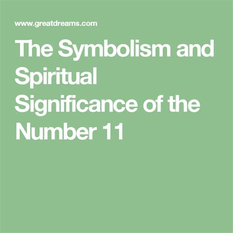 The Symbolism And Spiritual Significance Of The Number 11