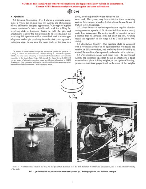 Astm G99 95a2000e1 Standard Test Method For Wear Testing With A Pin