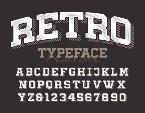 80 S Retro Alphabet Vector Font Stock Vector Illustration Of Letters