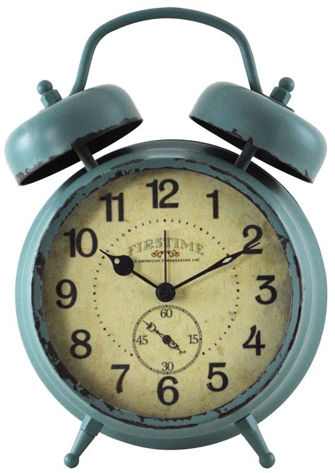 Firstime Teal Double Bell Alarm Clock Home Home Decor Wall Decor