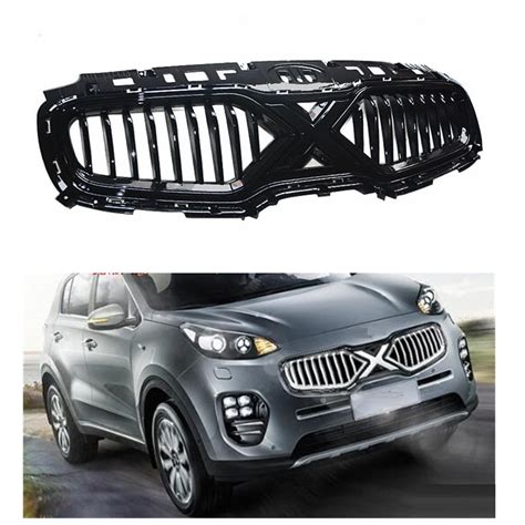 Exterior Auto Front Mesh Mask Trims Covers Front Bumper Abs Modified