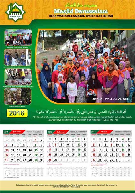Desain Kalender Pondok Pesantren Tugas Sekolah
