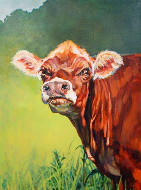 Daily Painters Abstract Gallery Colorful Contemporary Cow Art Bovine