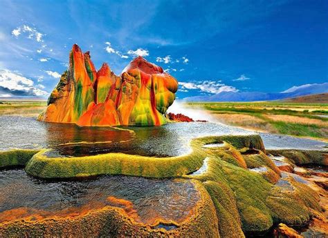 Les Endroits Naturels Les Plus Color S Au Monde Moving Tahiti Fly Geyser Nevada Fly Geyser