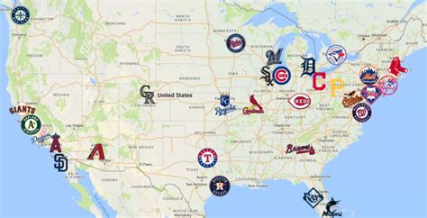 Major League Baseball Team Map Headline News