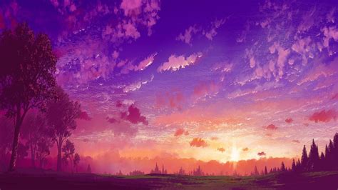 Purple Anime Background Hd