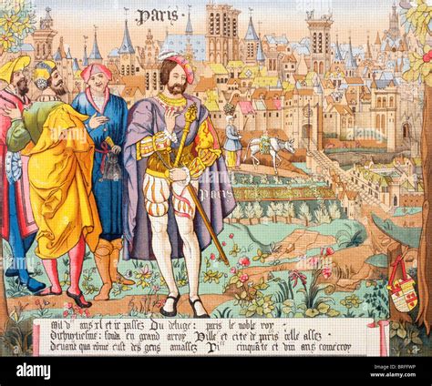 Paris In The 15th Century After A Beauvais Tapestry Stock Photo Alamy