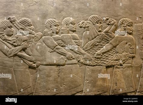 Assyrian Reliefs Displayed At The British Museum In London England