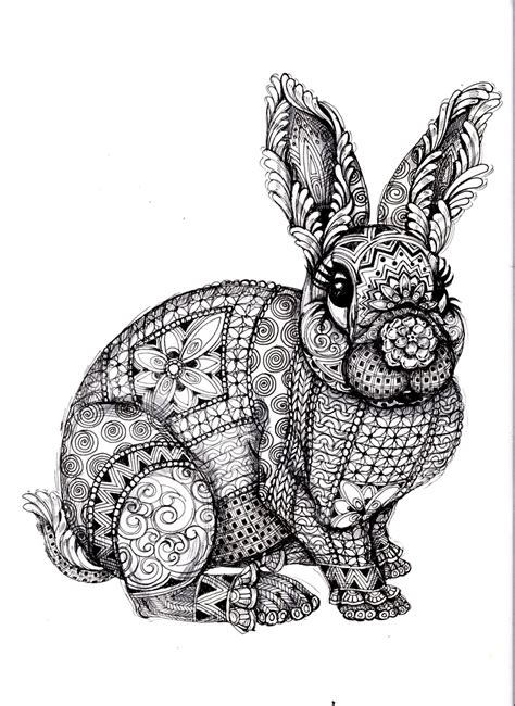 Difficult Rabbit Adult Coloring Page Only Coloring Page Coloring Home