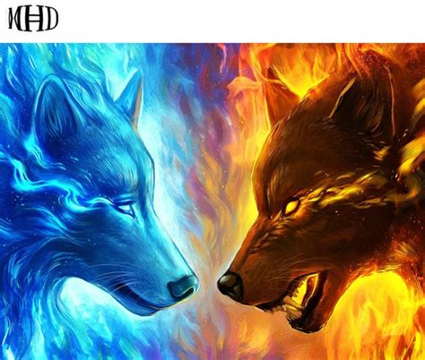The fire emblem fates themed new 3ds xl. MHD 3D Diamond Cross Stitch Ice Wolf and Fire Wolf Icon ...