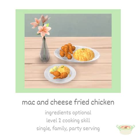 Mac And Cheese Fried Chicken Littlbowbub On Patreon Sims 4 Kitchen