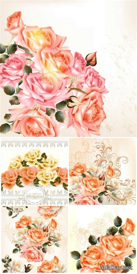 Roses Beautiful Background With Flowers Vector Выпускные фотокниги