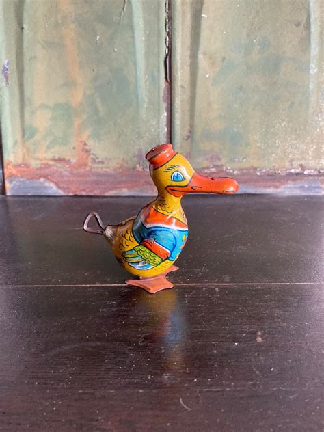 Vintage Tin Duck Wind Up Toy J Chein And Co Wind Up Metal Etsy