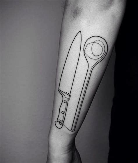 Chef Knife Tattoos 40 New Best Tattoos For Kitchen Lover