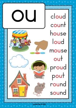 digraph vowel team ou phonics word work multiple