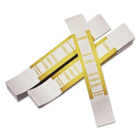Self Adhesive Currency Straps Mustard 10000 In 100 Bills 1000