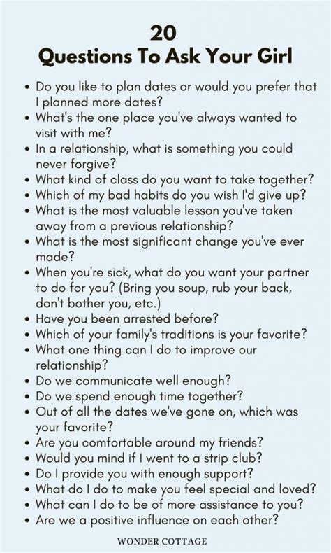 245 Questions To Ask Your Girlfriend Wonder Cottage Fun Questions To Ask Romantic Questions