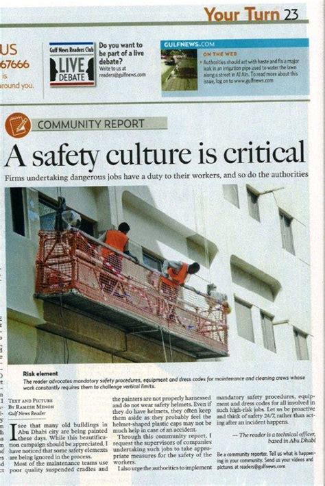 Ramesh Menons Clicks And Writes A Safety Culture Is Critical Gulf