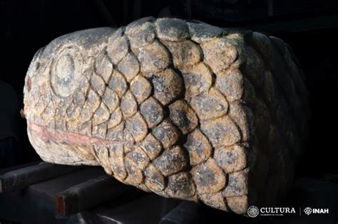 Giant 500 Year Old Aztec Stone Snake Head Emerges After Mexico