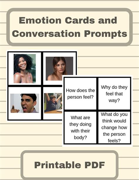 Emotion Cards And Conversation Prompts Social Emotional Learning